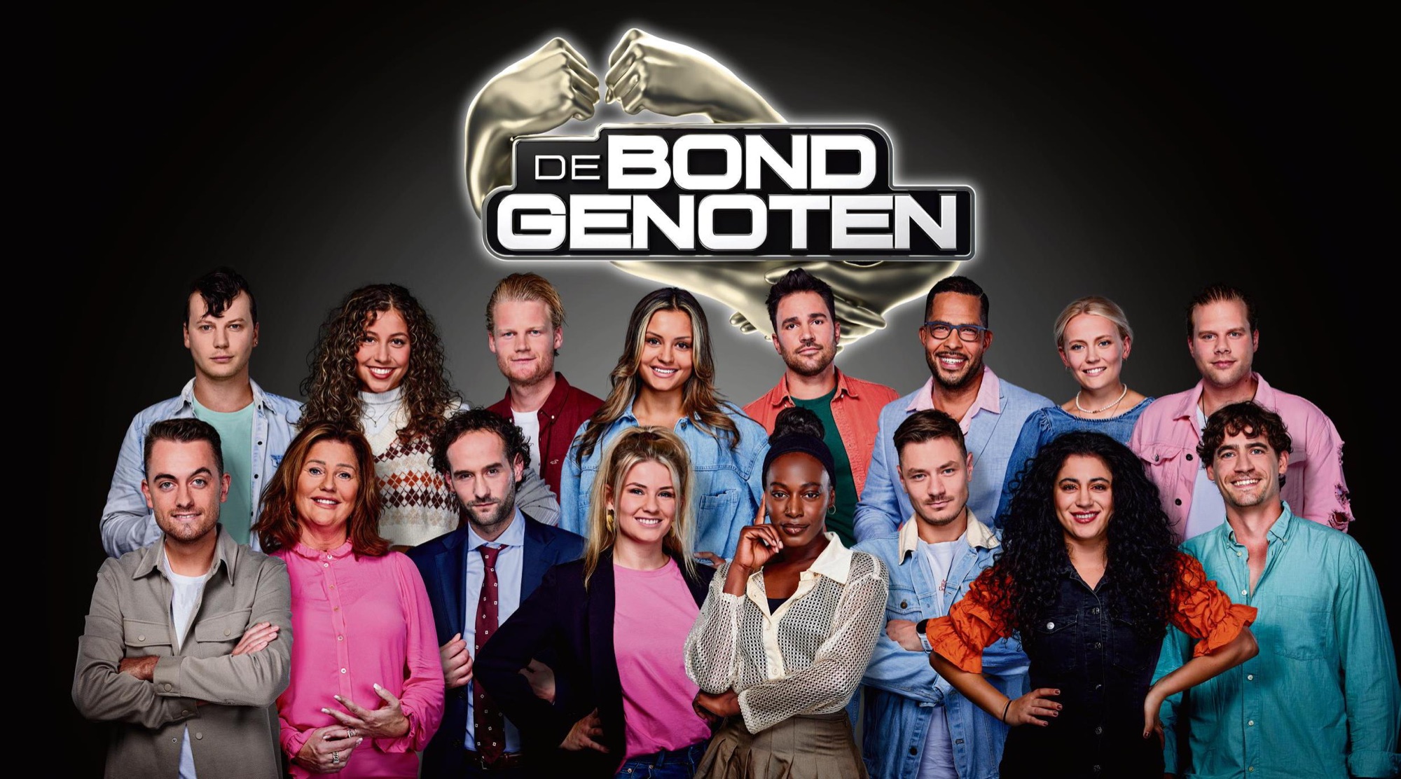 De deelnemers van De Bondgenoten onder het programmalogo