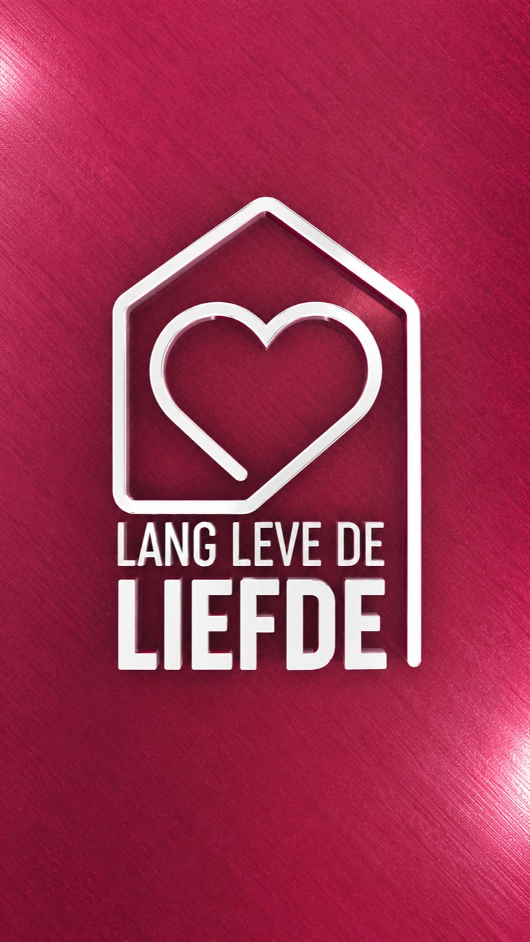 Logo van Lang Leve de Liefde op een roze achtergrond