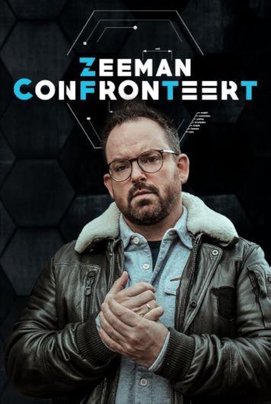 Poster van Zeeman Confronteert met Thijs Zeeman en het programmalogo